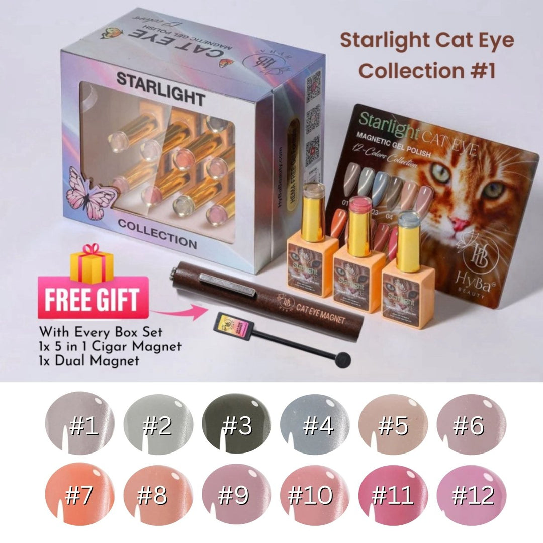 HyBa STARLIGHT Cat Eye Collection #1 - Magnetic Gel Polish