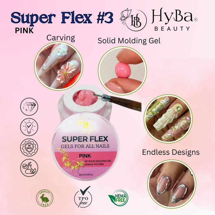 HyBa SUPER FLEX Molding Gel PINK (30ml) 
