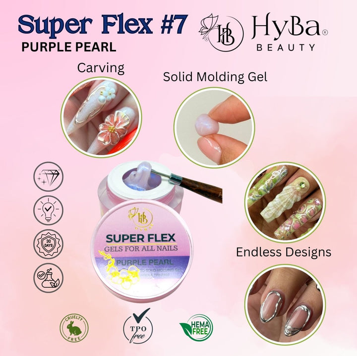 HyBa SUPER FLEX Molding Gel PURPLE PEARL (30ml) 