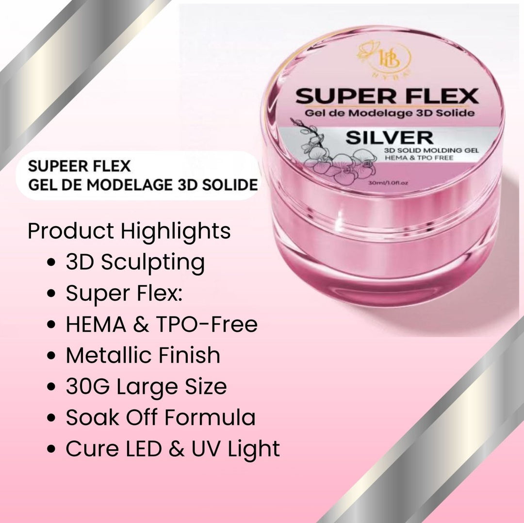 HyBa SUPER FLEX Molding Gel SILVER (30ml) 