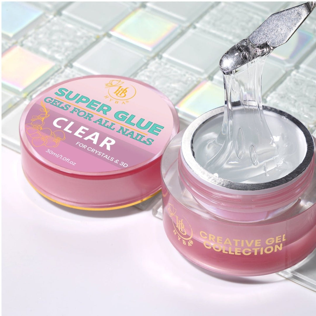 HyBa SUPER GLUE - Nail Art Adhesive Gel 30ml (Clear)