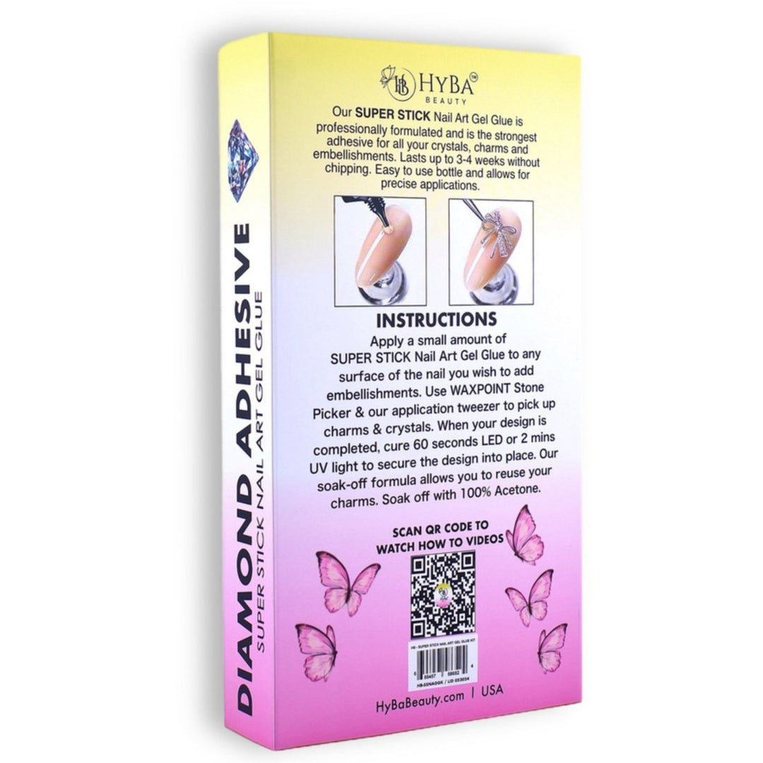HyBa SUPER STICK Nail Art Gel Glue Box Set