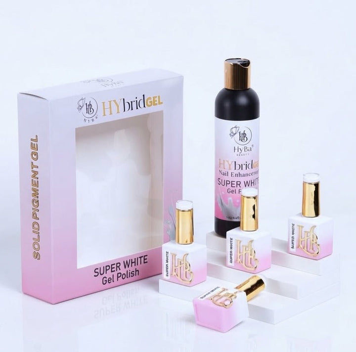 HyBa SUPER WHITE Gel Polish - REFILL KIT