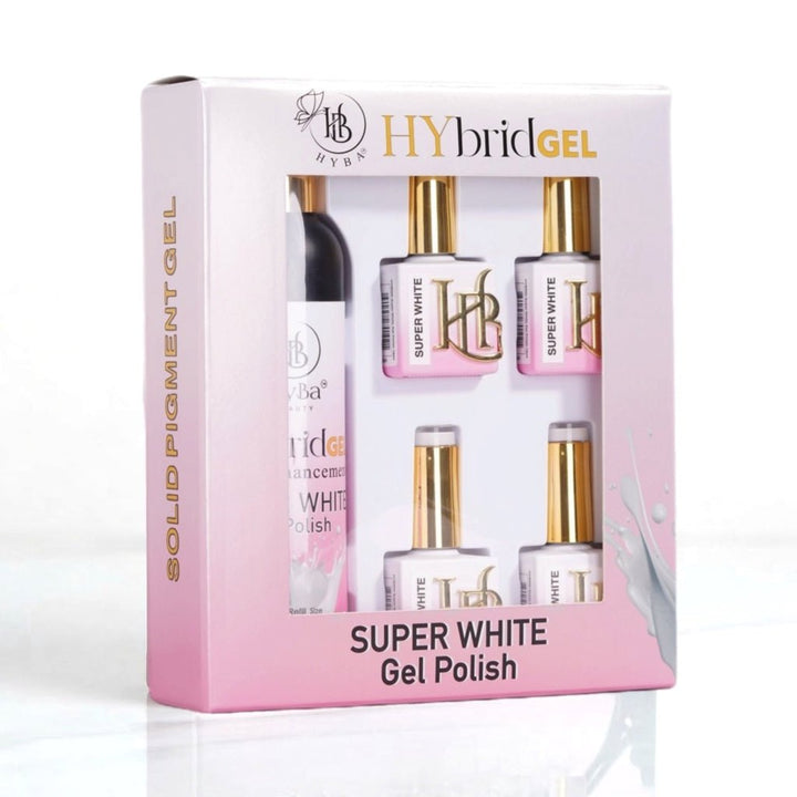 HyBa SUPER WHITE Gel Polish - REFILL KIT