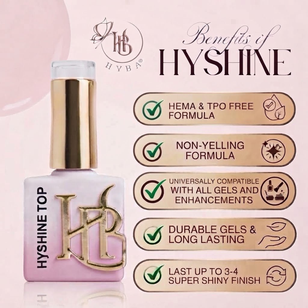 HyBa Top Gel Polish - HySHINE - 20ML Single Bottle