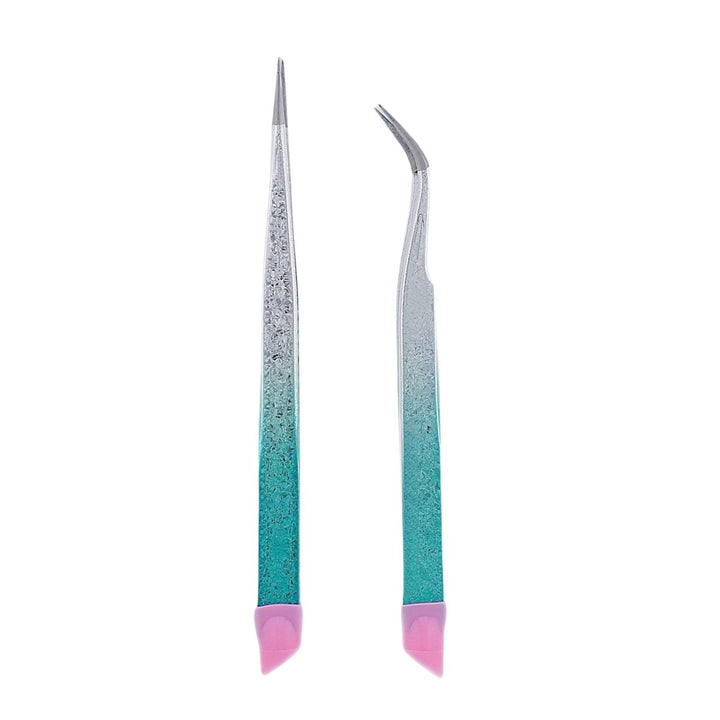 HyBa Tweezers Glitter Blue &amp; Silver - 2PK
