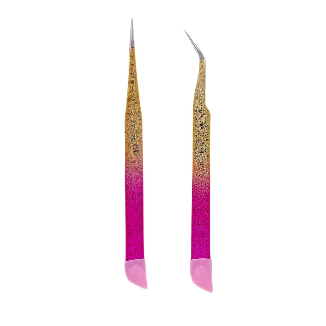 HyBa Tweezers Glitter Pink & Gold - 2PK
