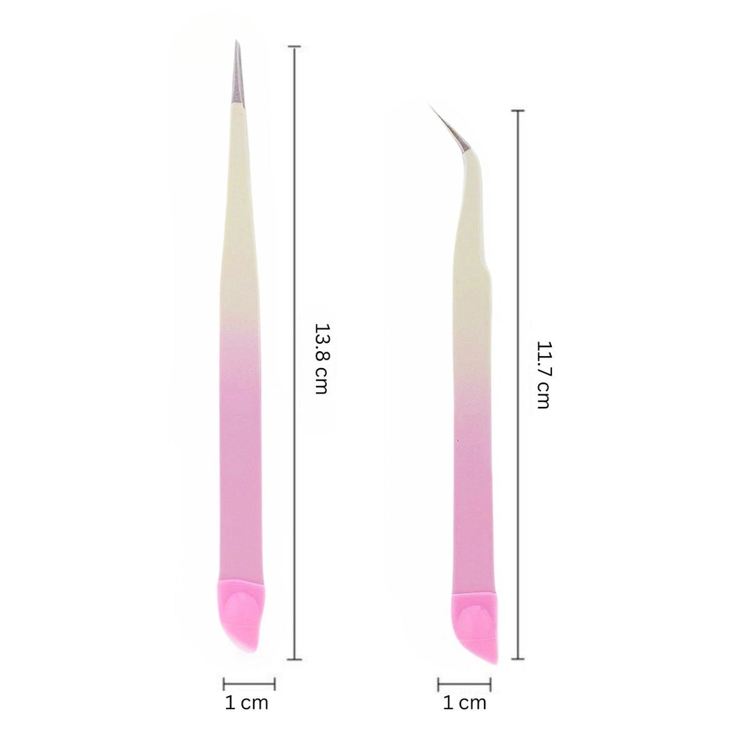 HyBa Tweezers Pink &amp; White - 2 PACK