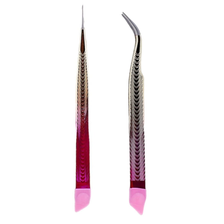 HyBa Tweezers Shiny Pink &amp; Gold - 2PK
