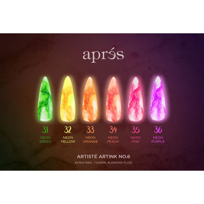 APRES - Artiste ArtInk Set No.6 Neon w/ Blending Fluid