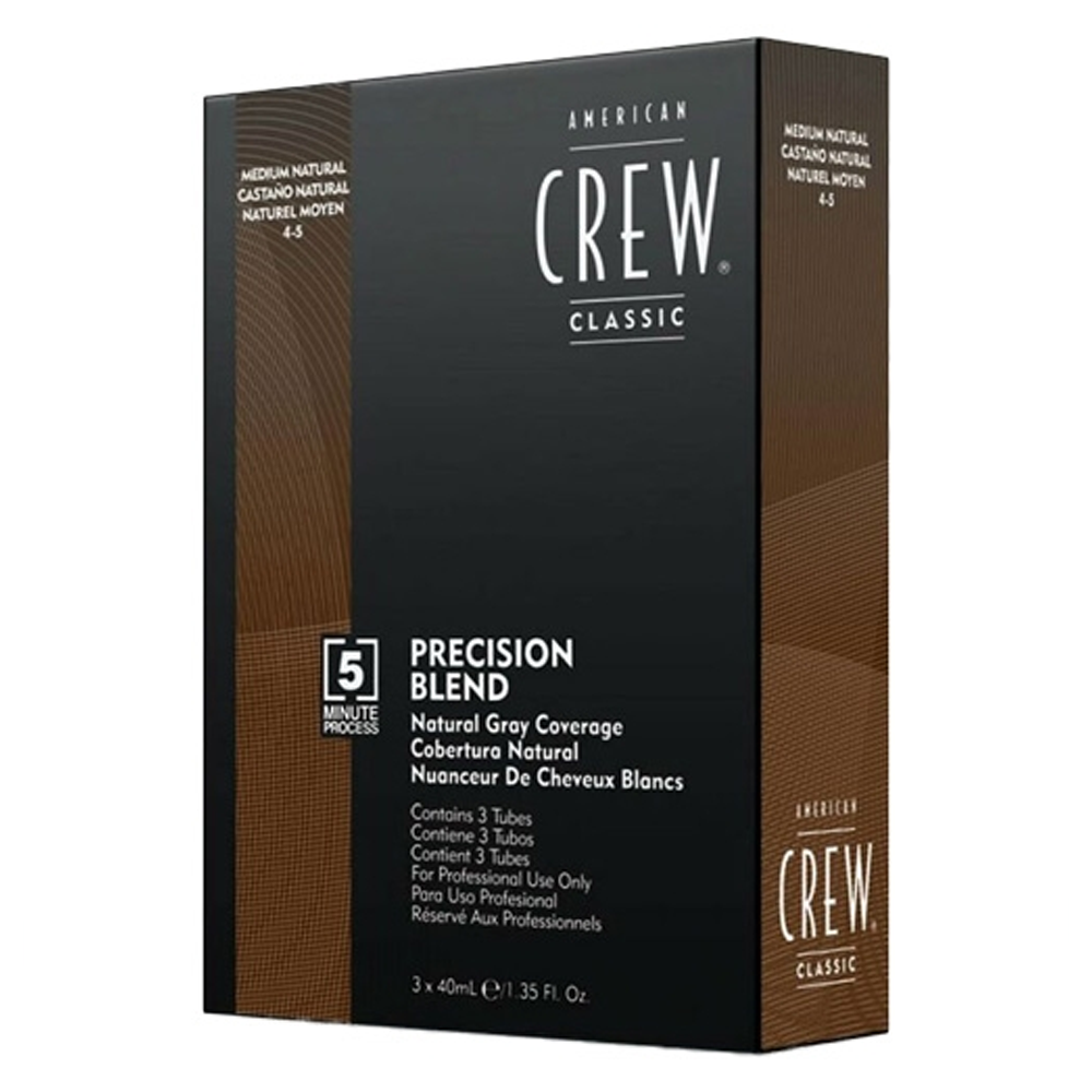 This is an image of AMERICAN CREW / Precision Blend - Medium Natural 3 x 1.35 oz
