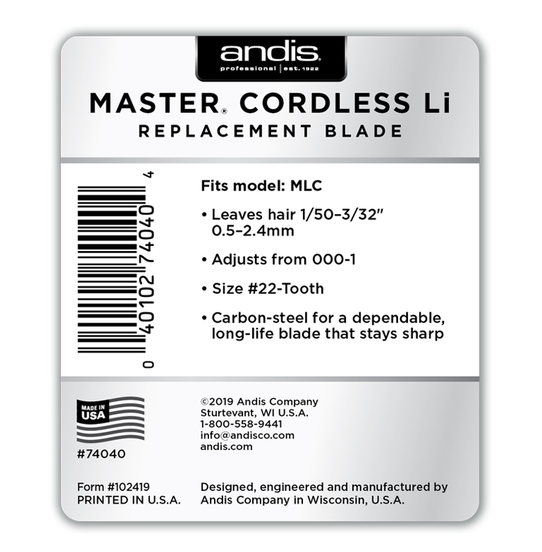 ANDIS - Master Cordless Lithium Replacement Blade
