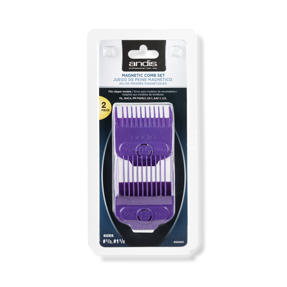 ANDIS - Single Magnetic Comb Set (Dual Pack 0.5 & 1.5)