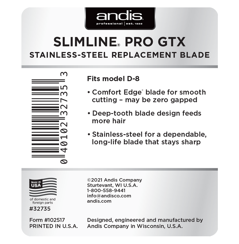 ANDIS - Slimline Pro GTX Replacement Blade 1 pc