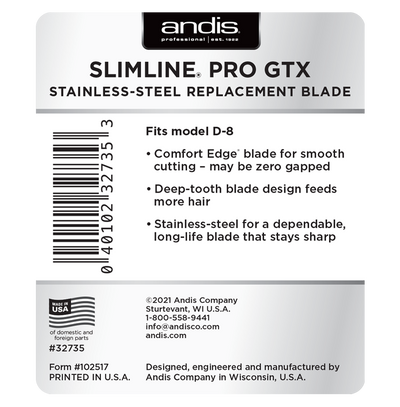 ANDIS - Slimline Pro GTX Replacement Blade 1 pc