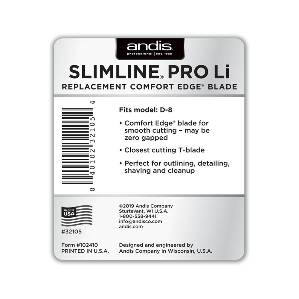 ANDIS - Slimline Pro Li Trimmer Replacement Blade Set - Carbon Steel