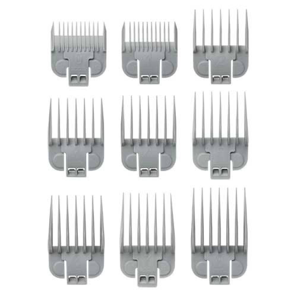 This is an image of ANDIS - Snap-On Blade Attachment Combs, 9-Comb Set