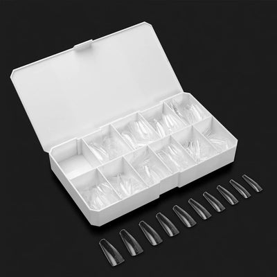 APRES - Gel-X French Manicure Tip Box - Sculpted Coffin Long