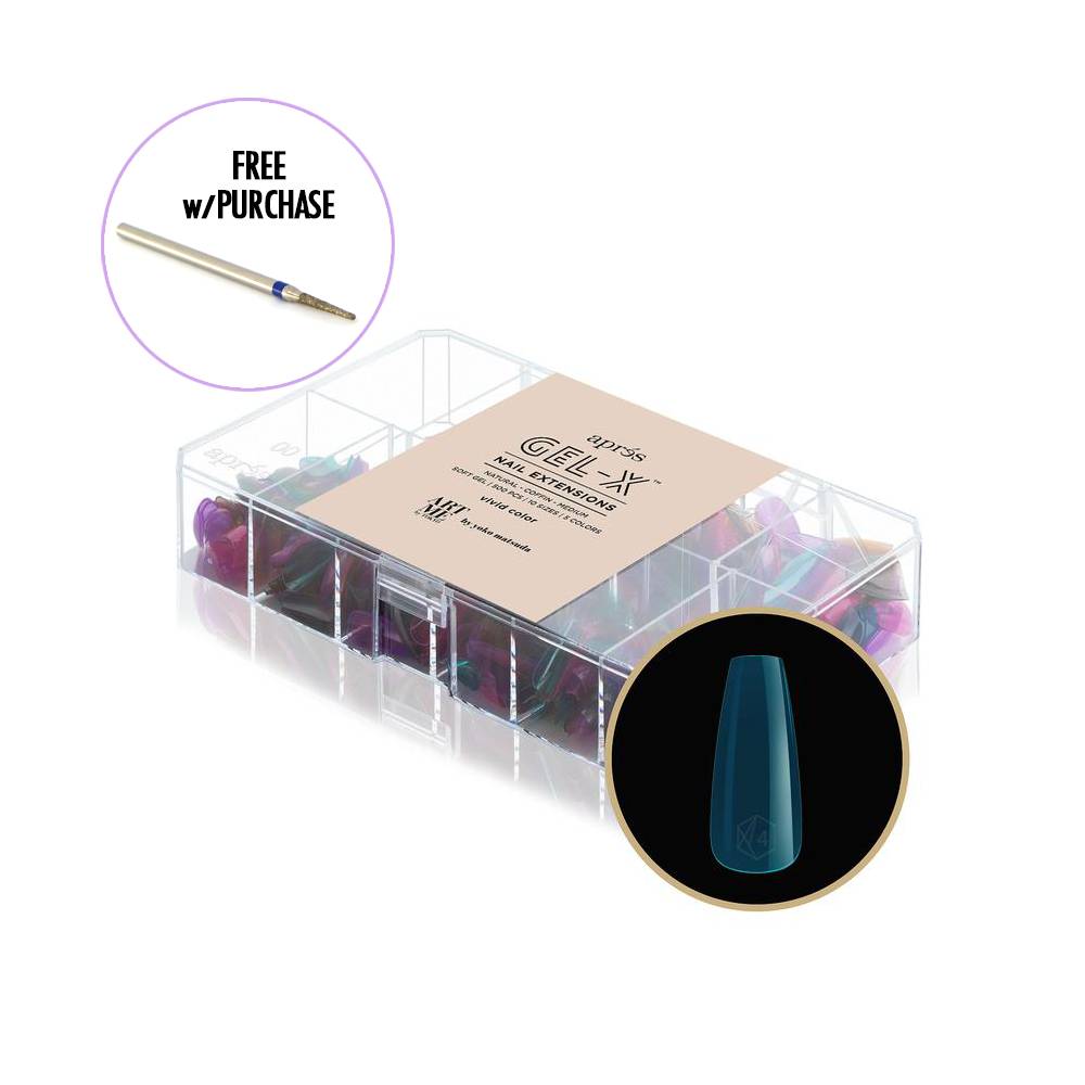 APRES x ArtMe / Gel-X Tips Box Vivid Color - Natural Coffin Medium