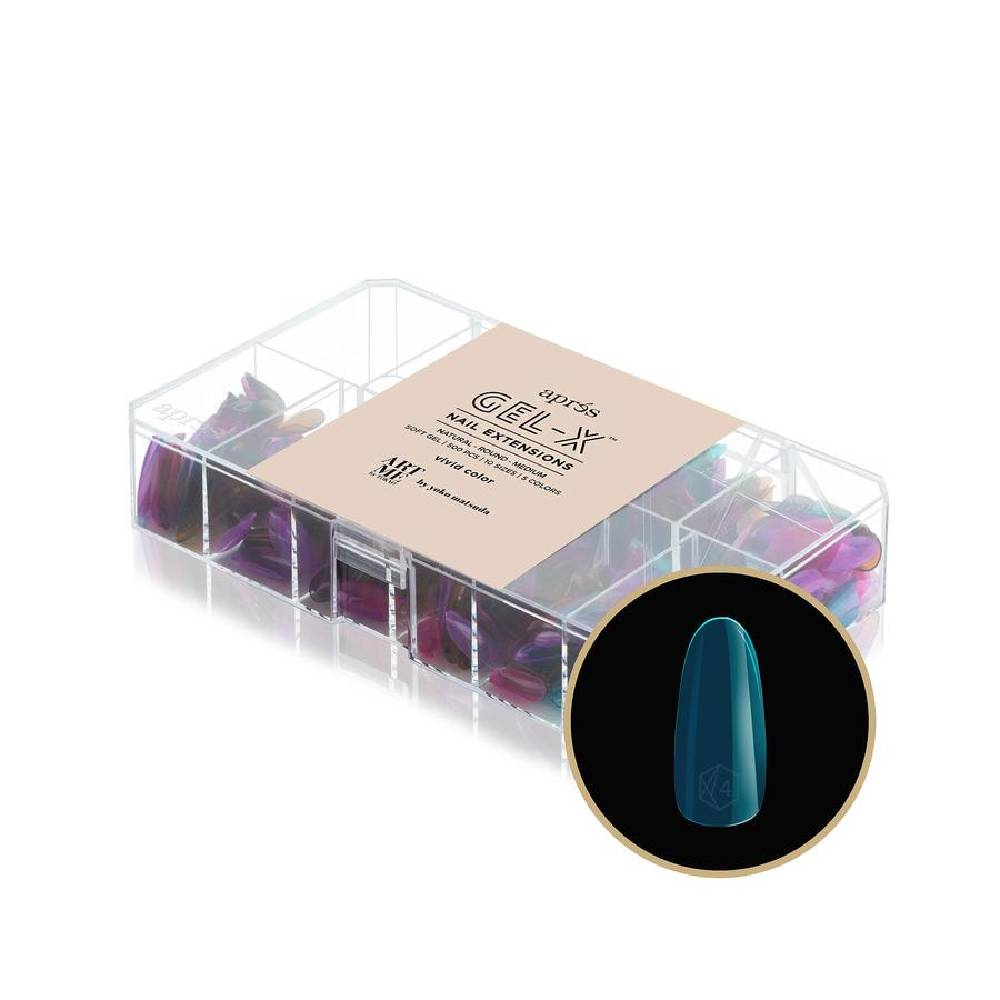 APRES x ArtMe / Gel-X Tips Box Vivid Color - Natural Round Medium