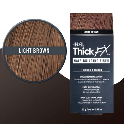 This is an image of Ardell Thick FX Light Brown Hair Building Fiber for Fuller Hair Instantly, 0.42 oz