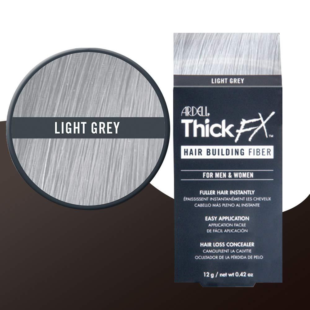 This is an image of Ardell Thick FX Light Grey Hair Building Fiber for Fuller Hair Instantly, 0.42 oz