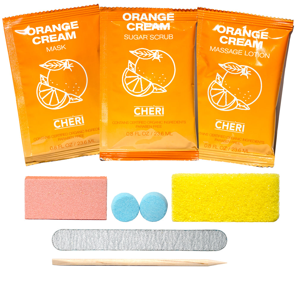 CHERI - 8 in 1 Pedicure Packets Orange Cream POS