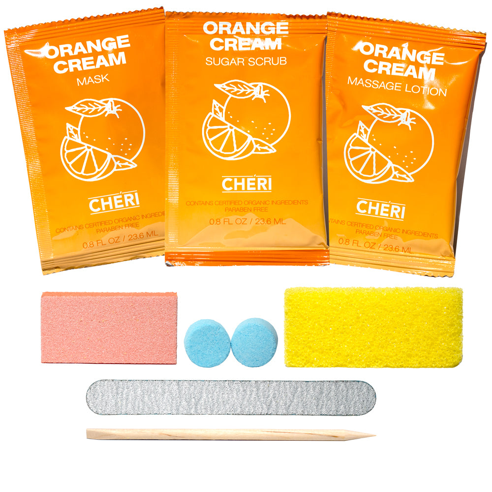 CHERI - 8 in 1 Pedicure Packets Orange Cream