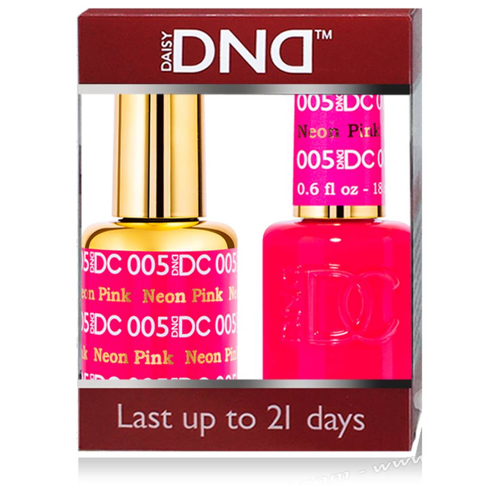 DND / DC Gel Nail Polish Matching Duo - 005 Neon Pink