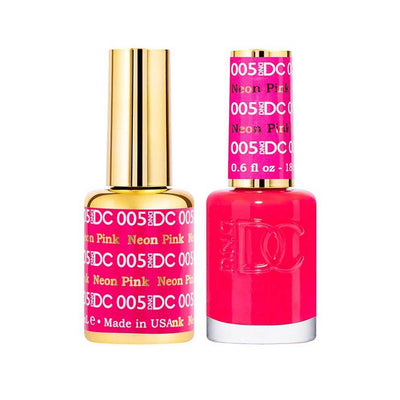 DND / DC Gel Nail Polish Matching Duo - 005 Neon Pink