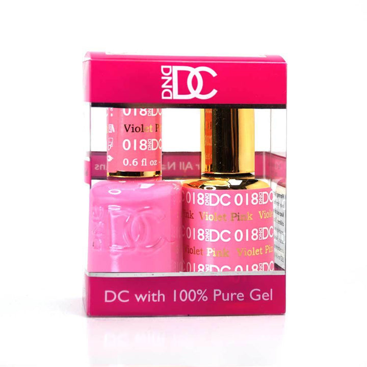 DND / DC Gel Nail Polish Matching Duo - 018 Violet Pink