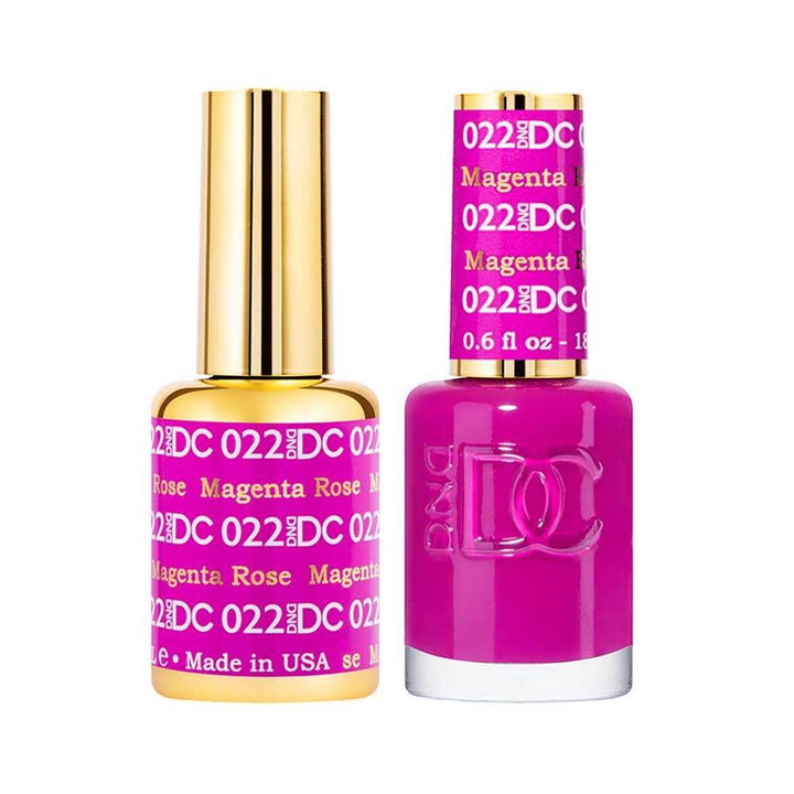 DND / DC Gel Nail Polish Matching Duo - 022 Magenta Rose