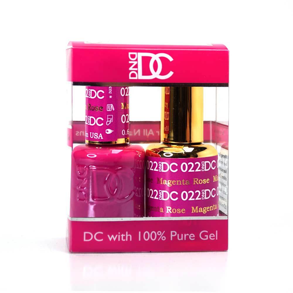 DND / DC Gel Nail Polish Matching Duo - 022 Magenta Rose