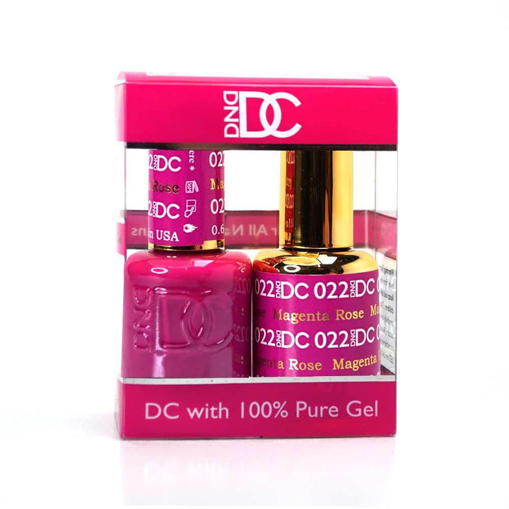 DND / DC Gel Nail Polish Matching Duo - 022 Magenta Rose