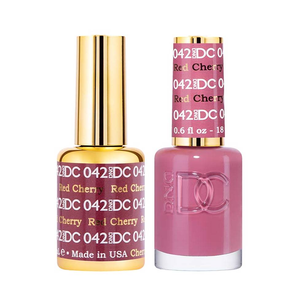 DND / DC Gel Nail Polish Matching Duo - 042 Red Cherry
