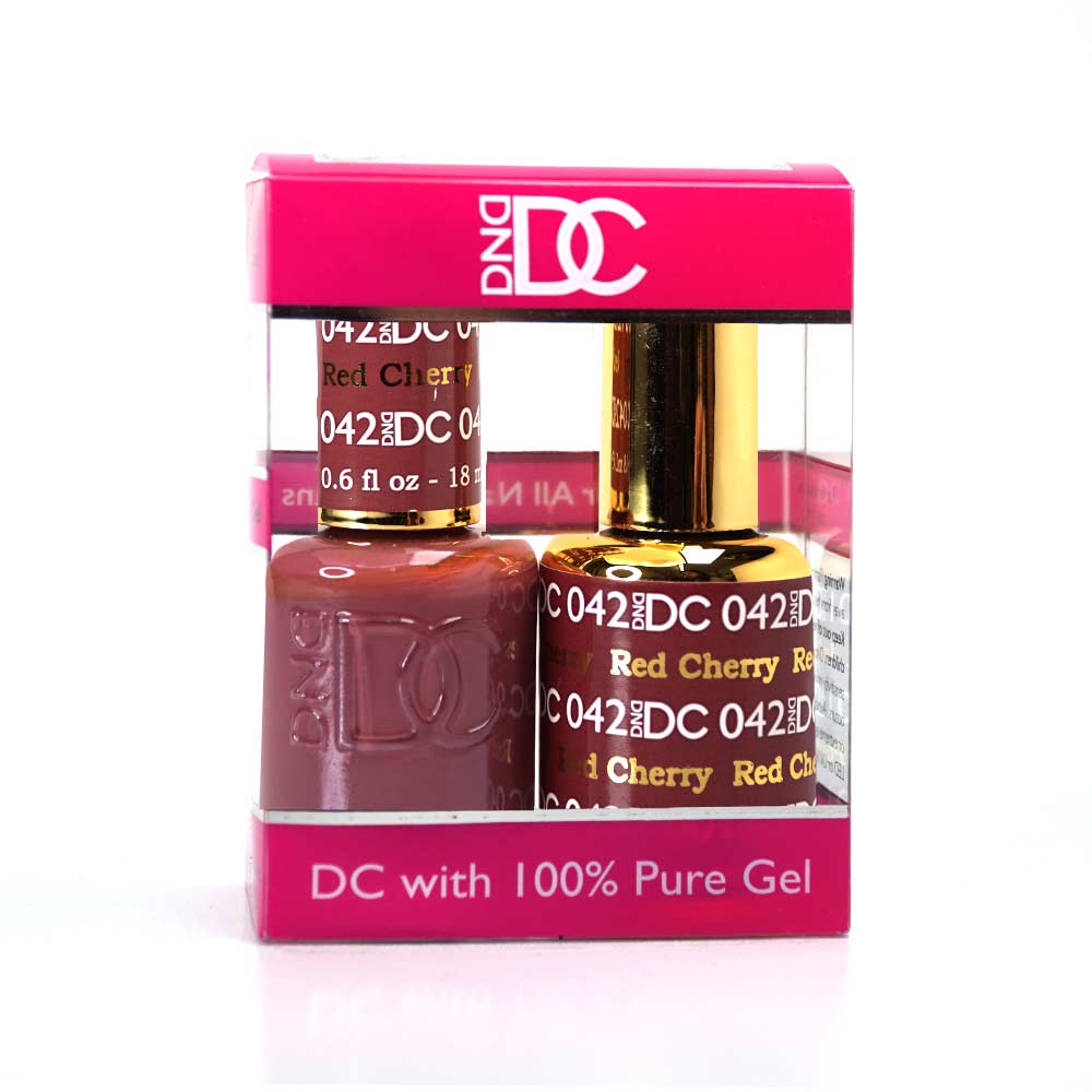 DND / DC Gel Nail Polish Matching Duo - 042 Red Cherry