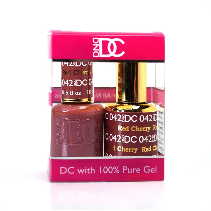 DND / DC Gel Nail Polish Matching Duo - 042 Red Cherry