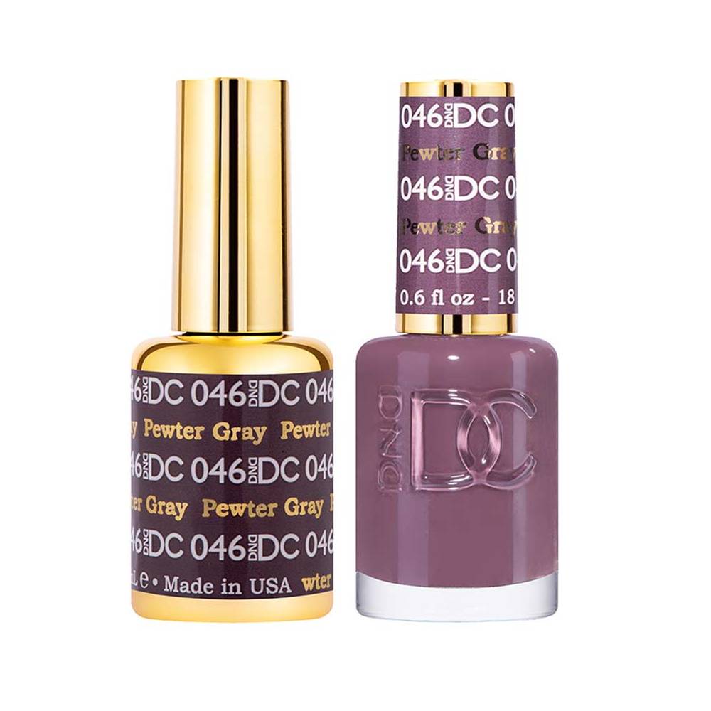 DND / DC Gel Nail Polish Matching Duo - 046 Pewter Gray