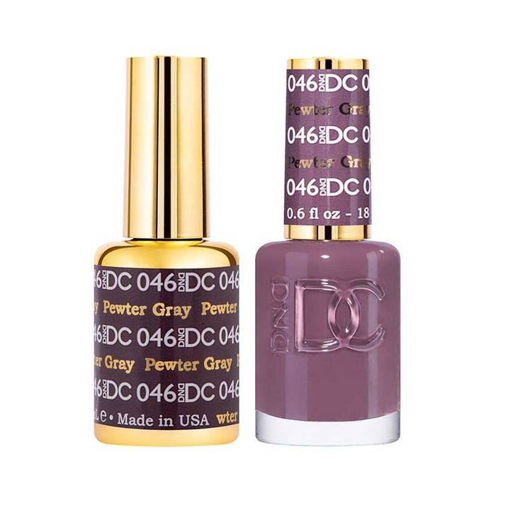 DND / DC Gel Nail Polish Matching Duo - 046 Pewter Gray