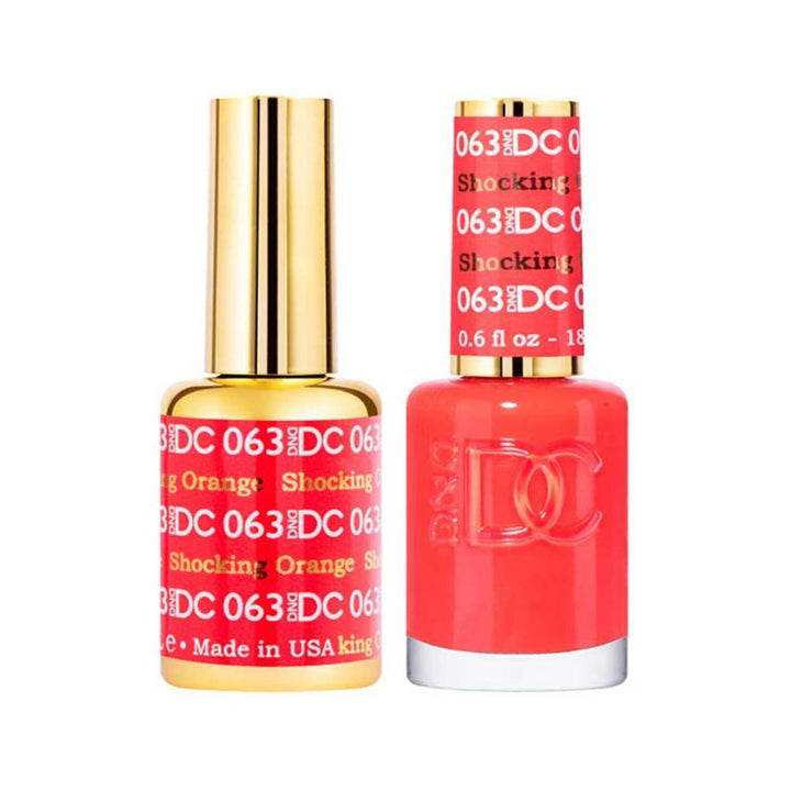 DND / DC Gel Nail Polish Matching Duo - 063 Shocking Orange