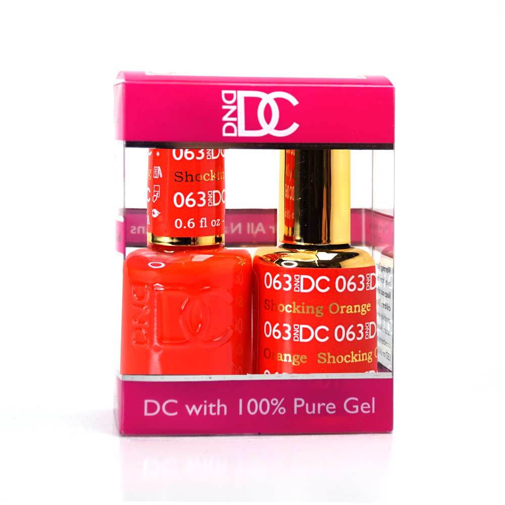 DND / DC Gel Nail Polish Matching Duo - 063 Shocking Orange