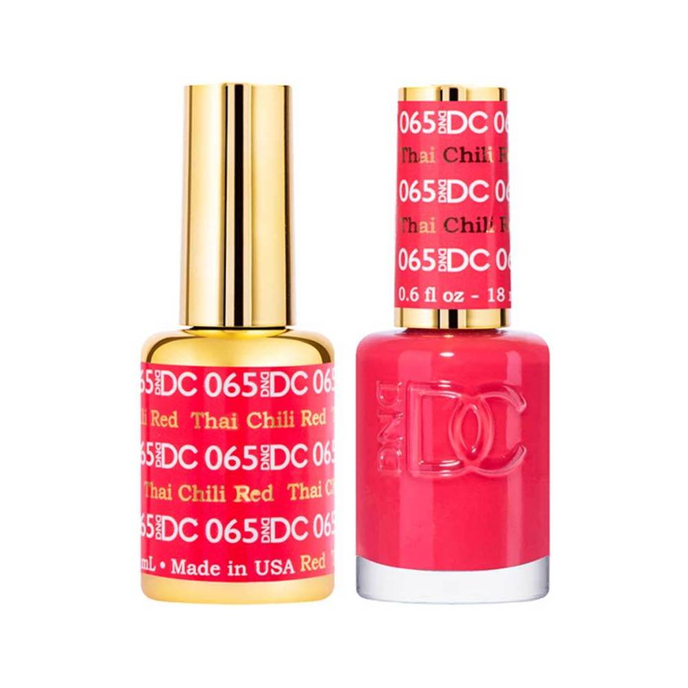 DND / DC Gel Nail Polish Matching Duo - 065 Thai Chili Red