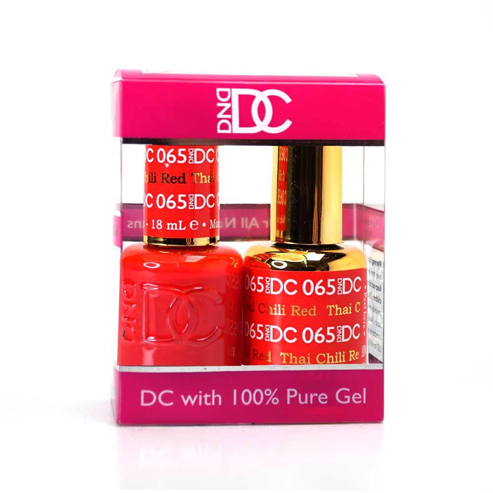 DND / DC Gel Nail Polish Matching Duo - 065 Thai Chili Red
