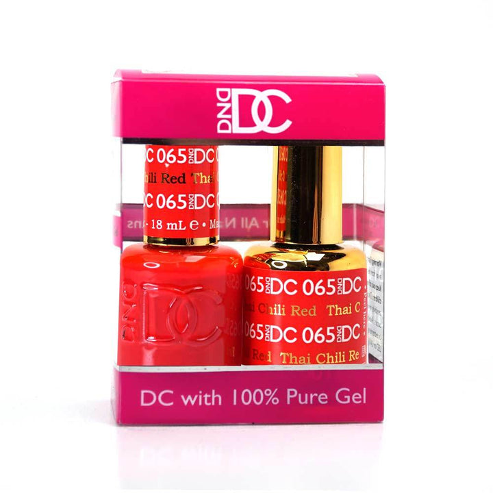 DND / DC Gel Nail Polish Matching Duo - 065 Thai Chili Red
