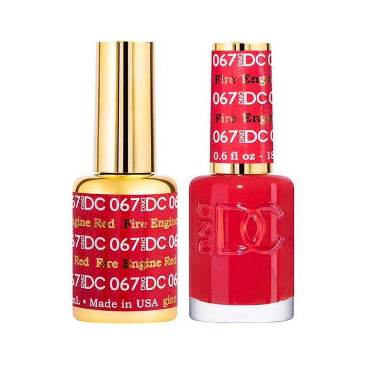 DND / DC Gel Nail Polish Matching Duo - 067 Fire Engine Red