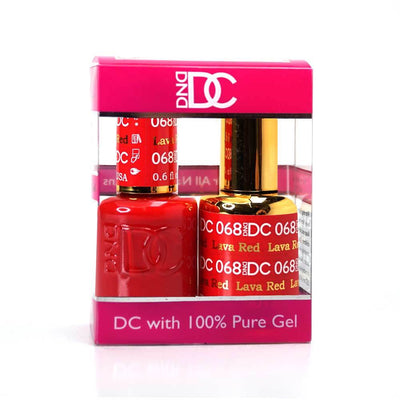DND / DC Gel Nail Polish Matching Duo - 068 Lava Red