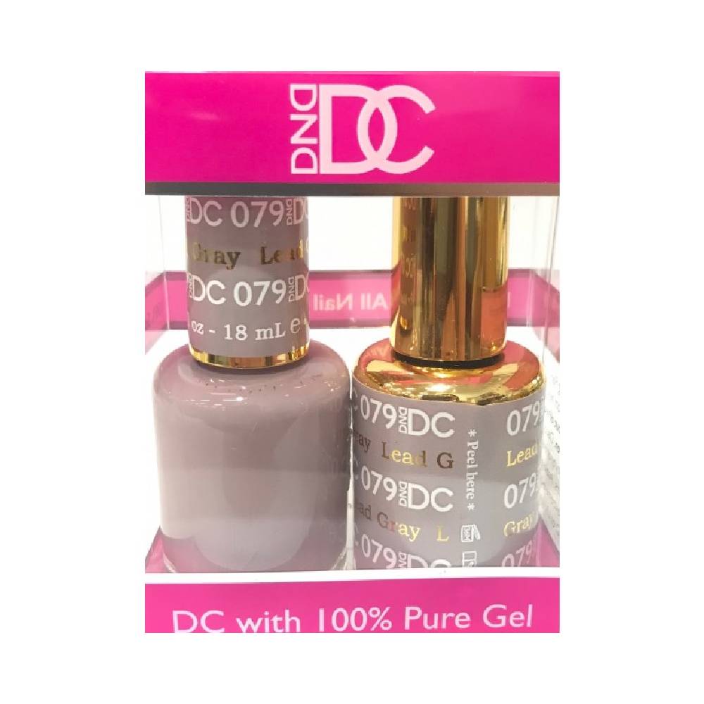 DND / DC Gel Nail Polish Matching Duo - 079 Lead Gray