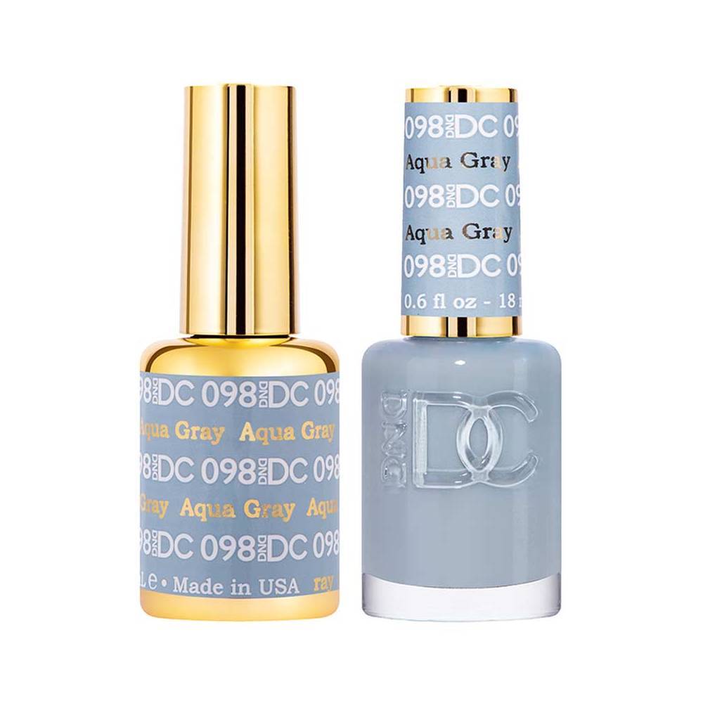 DND / DC Gel Nail Polish Matching Duo - 098 Aqua Gray