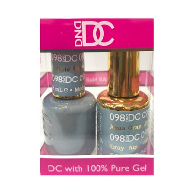 DND / DC Gel Nail Polish Matching Duo - 098 Aqua Gray
