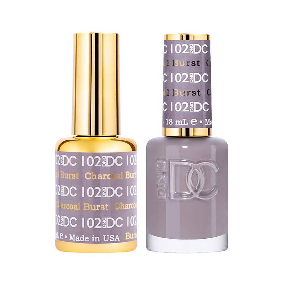 DND / DC Gel Nail Polish Matching Duo - 102 Charcoal Burst